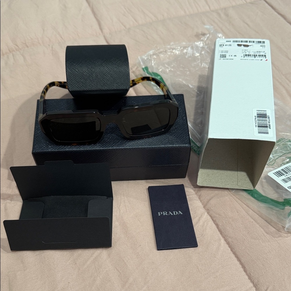 Prada Tortoise and Dark Havana Rectangular Sunglasses